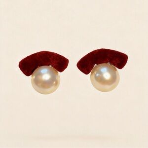 Velvet and Pearl Statement Earrings